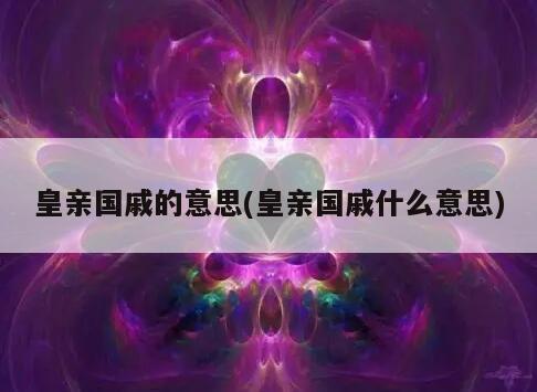 皇亲国戚的意思(皇亲国戚什么意思)