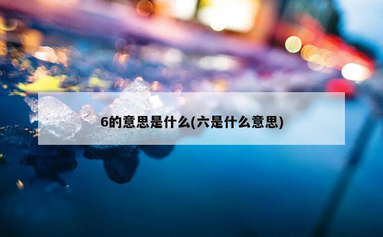 6的意思是什么(六是什么意思)