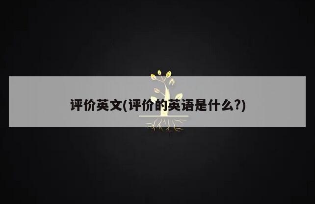 评价英文(评价的英语是什么?)