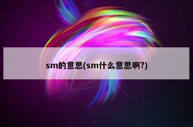 sm的意思(sm什么意思啊?)