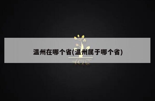 温州在哪个省(温州属于哪个省)