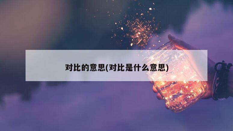 对比的意思(对比是什么意思)